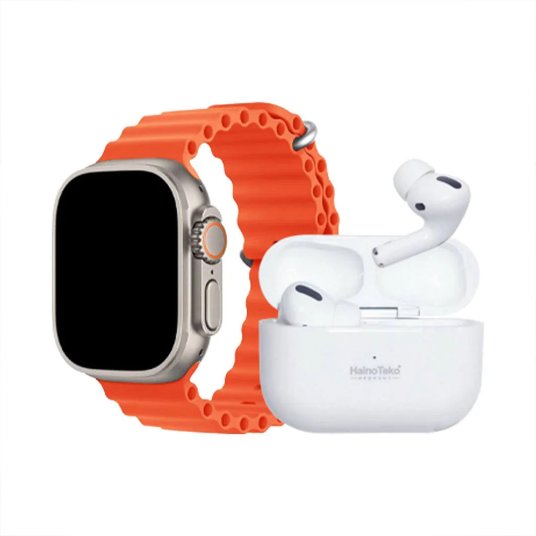 I20 Ultra Smart Watch with Earbuds and 7 Straps