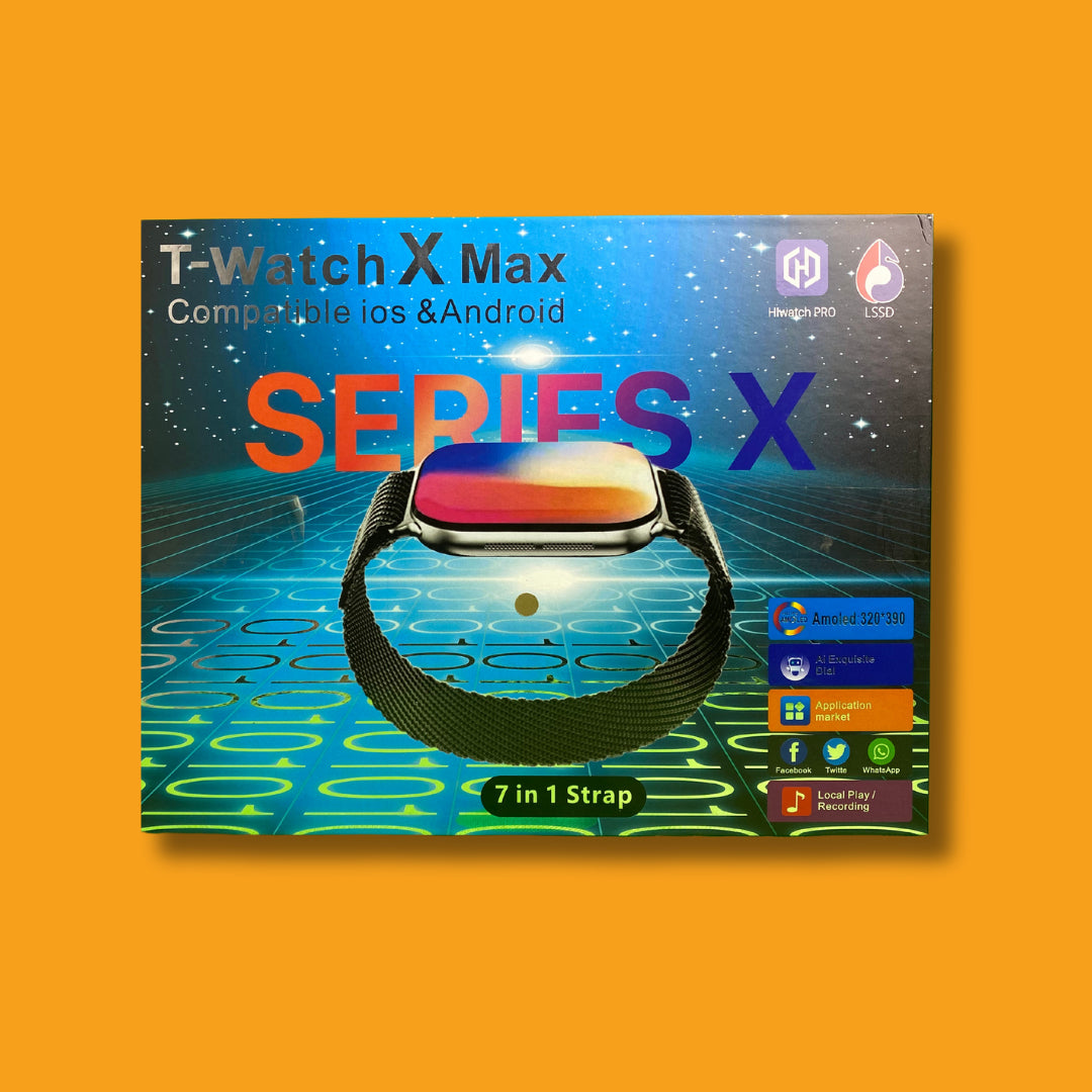 T-Watch X Max Series 10 Smart Watch with 7 Straps